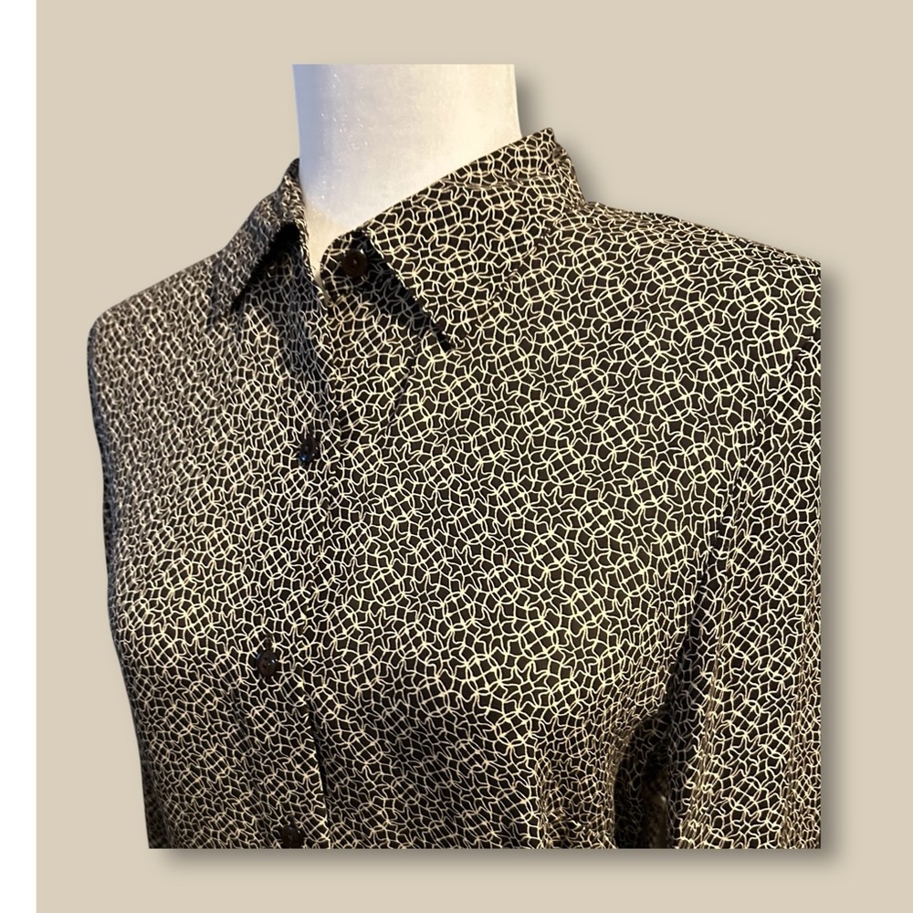 AnnTaylor 100% Silk Brown Print (Pre-owned, beautiful cond.) Size 10. $20.